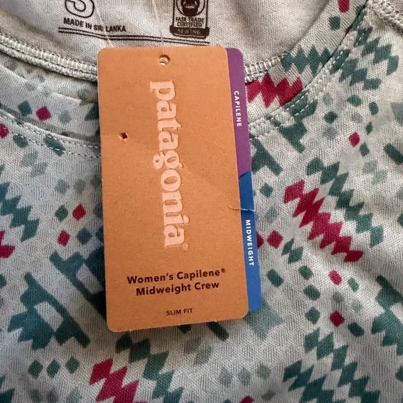 Patagonia Women's Small Capilene Midweight Top Baselayer Icefall Blue Big Sky - Picture 11 of 12